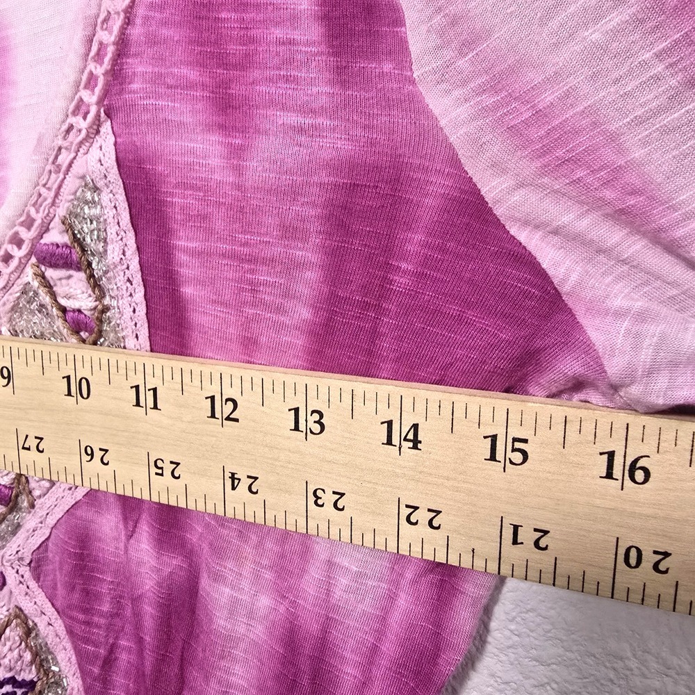 Free People Sun Up Pink Beaded Tie Dye Ombre Mini Dress Tunic Size XS Beaded - Picture 7 of 7